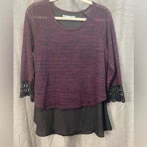 Maurice’s Black and Purple Top Size Large